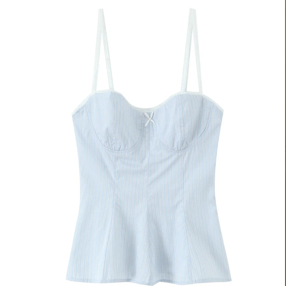Nwt Zara Light Blue Striped Tank Top